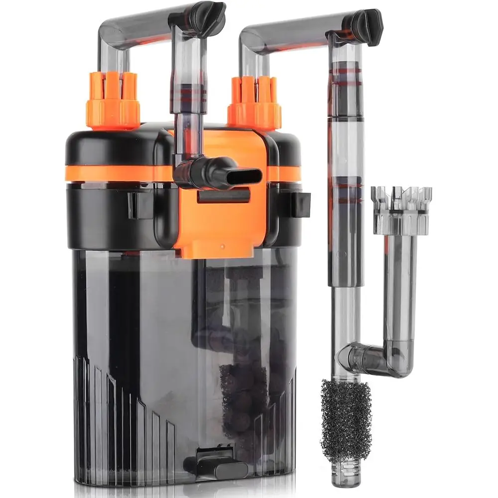 

External Hang-On-Back Canister Aquarium ilter,Quiet ish Tank ilter with 3-Stage iltration,Anti-Dry Burn Motor,Adjustable low,Oil
