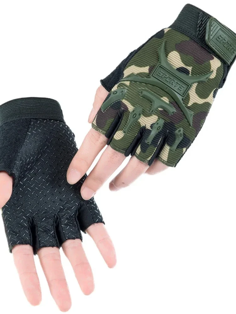 AliExpress 1Pair Kids Tactical Fingerless Gloves Army Military Camo Anti-Skid Mittens Half Finger Boys Girls Children Outdoor Sport Cycling