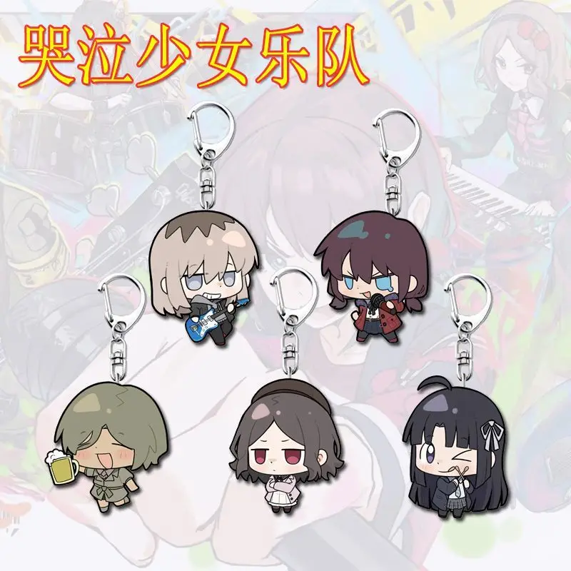 

Girls Band Cry Anime Keychain NINA ISERI Key Chain Bags Keyring Car Pendant Kids Friends Gift for Fans Collection Ornament Cos