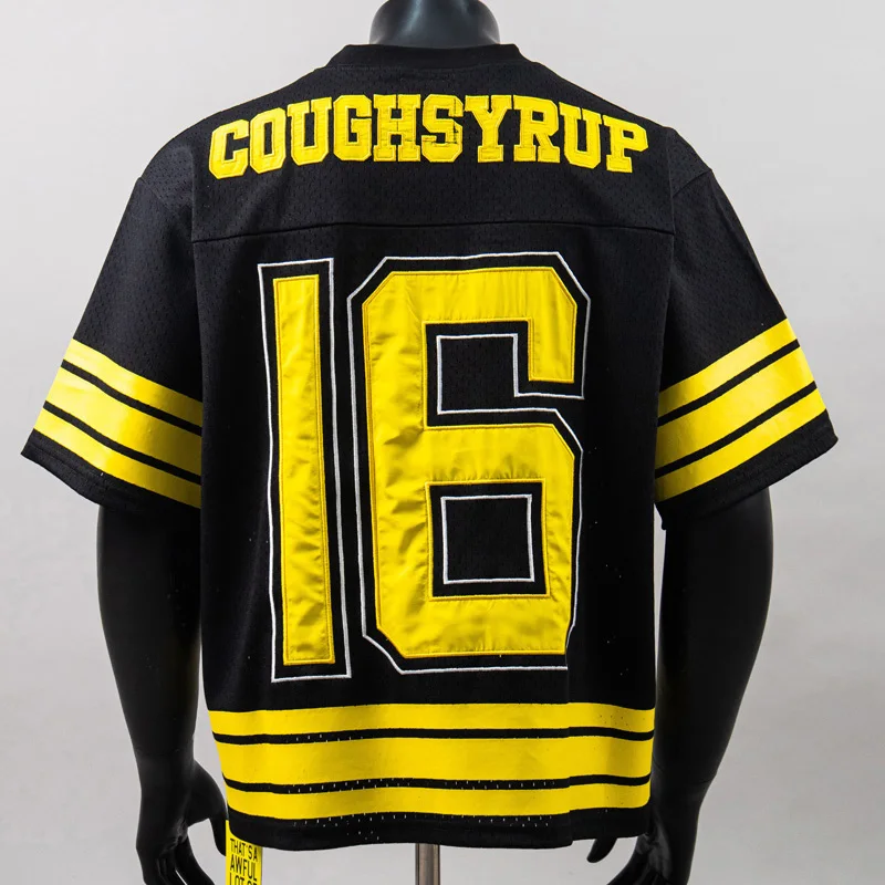Streetwear Trend That's A Awful Lot of Cough Syrup T-shirt Embroidery Mesh Short Sleeve Summer Breathable Sports Top Tee