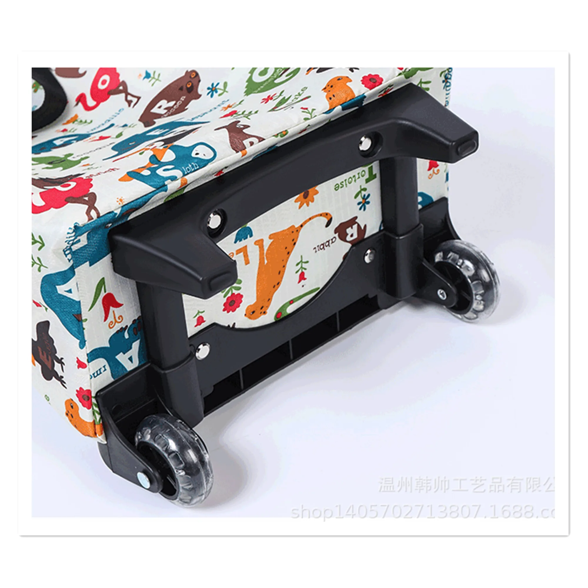 Folding carrying bag with wheels, retractable pull rod, shopping cart, shopping cart, small cart, supermarket, light tugboat