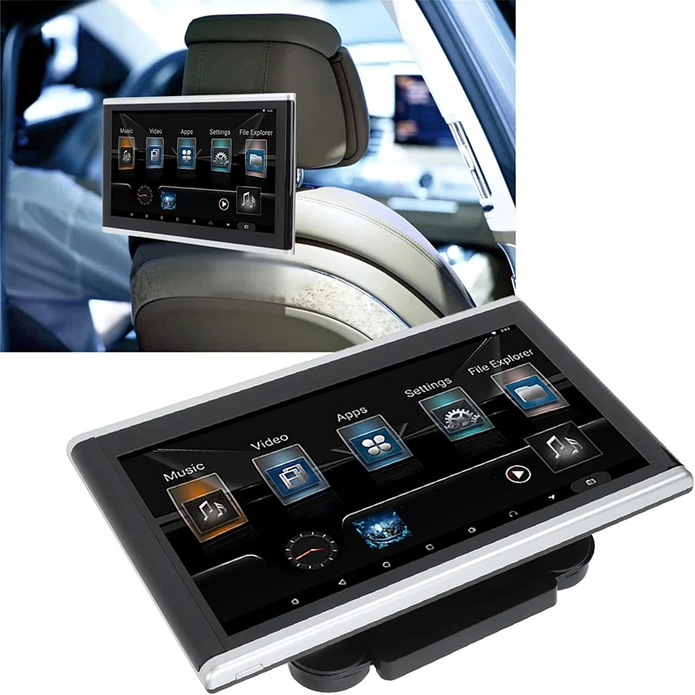 Car Rear Seat Headrest Monitor 9.0/10.1 Inch Headrest Payer H2.5D Glass Built-in Wireless Support APK Universal Design for Cars