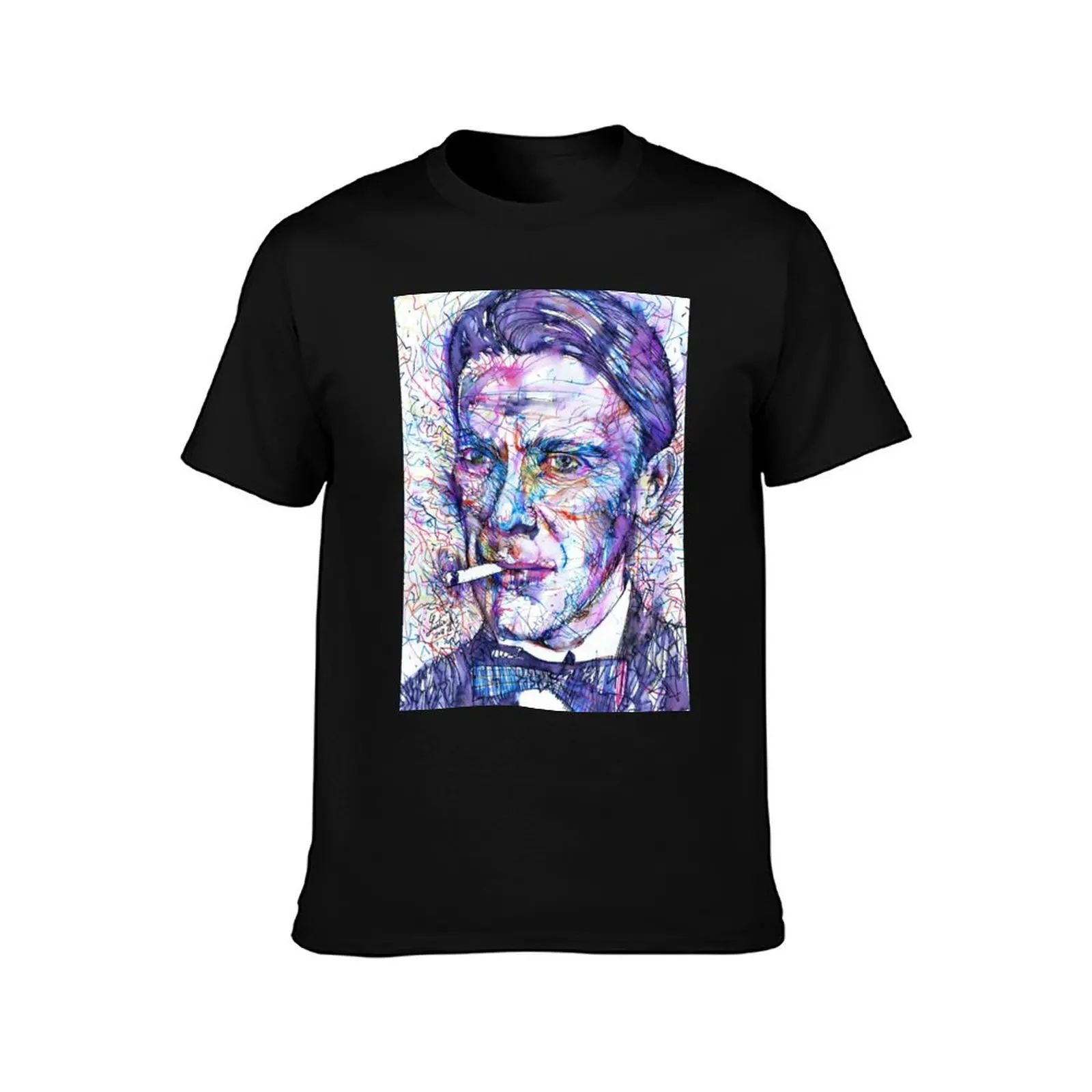 MIKHAIL BULGAKOV - watercolor portrait.2 T-Shirt Summer Casual Cotton Tee Oversized Streetwear Tops Vintage Graphic Print