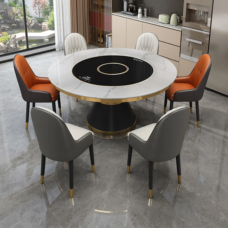 

Luxury Dining Table Salon Hall Desk Dinette Modern Console Coffee Table Dining Round End Mesa Dobravel Livingroom Furniture Sets