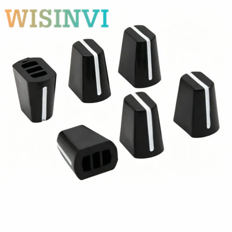 10pcs 1.5*4mm Rectangular Hole Mixer Fader Knob 11×7.5×12mm Plastic Slide Potentiometer Volume Control  DJ Console Sound Card
