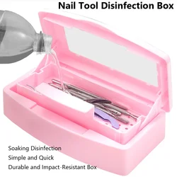 Nail Art Tool Sterilizer Tray, Clean Sterilizing Box Storage Organizer for Tweezers, Cuticle Nipper, Nail Implement Manicure Equ