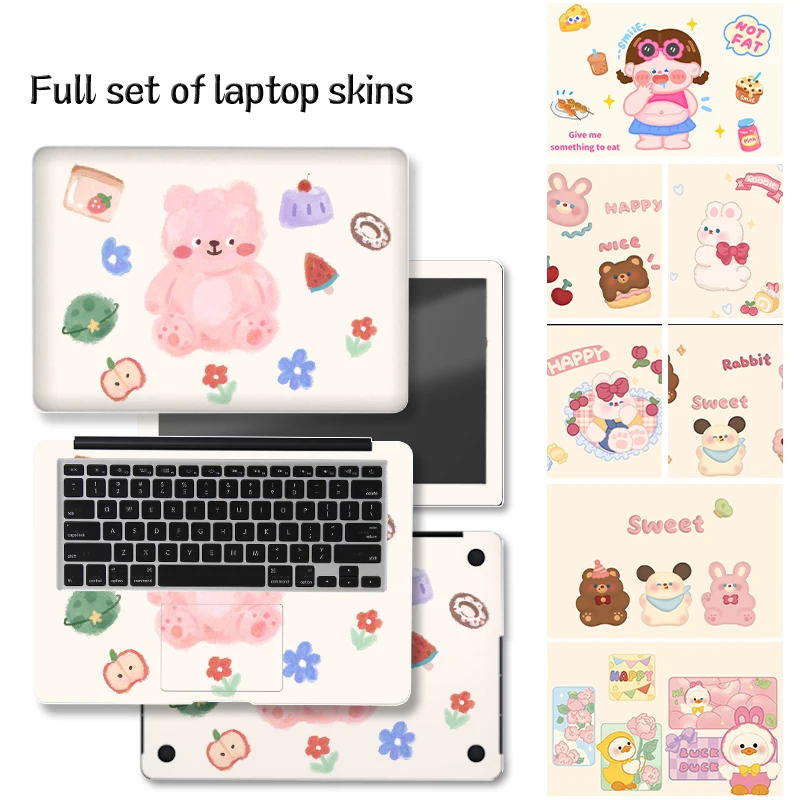 Laptop Skins Stickers Cute Bear Cover PVC Skin Waterproof DIY Decorate Decal 13