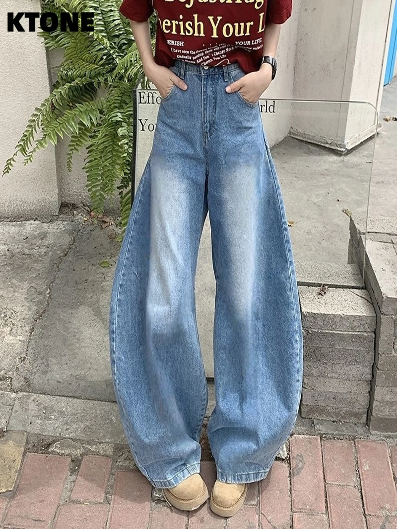 

Men's Loose Blue Jeans Y2k Clothes Original Drip Trend Street Casual Pants No accessories or belts included