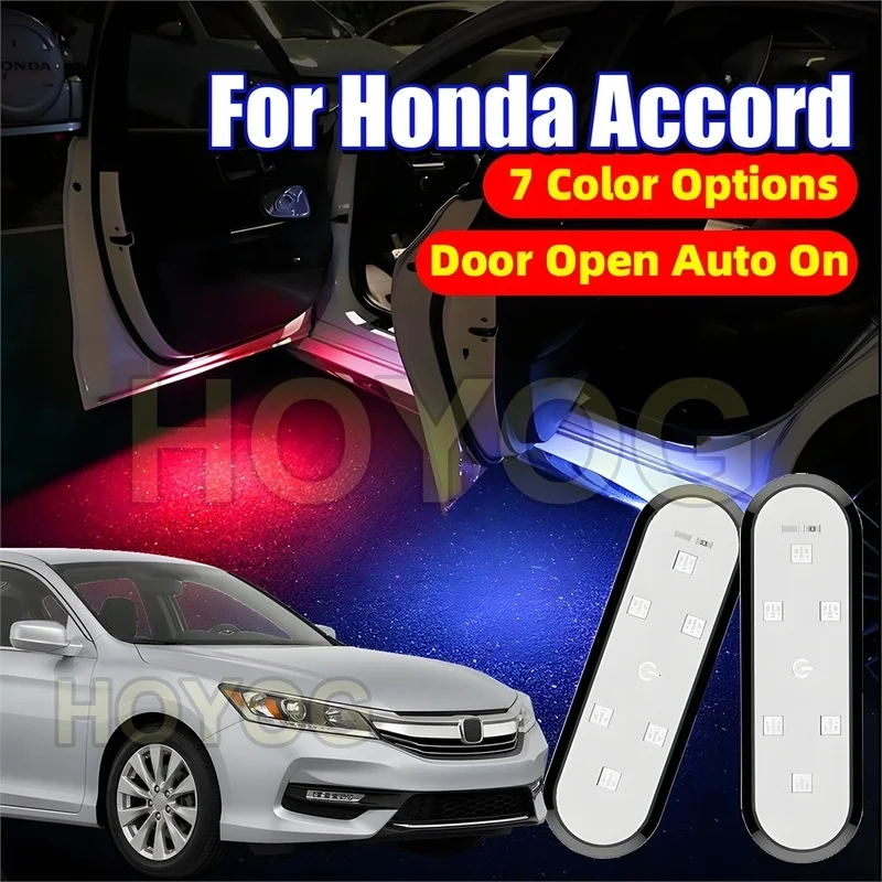 Fit for Honda Accord 2012-2017 USB Rechargeable LED Car Door Courtesy Light featuring a Magnetic Sensor for Ground Lighting