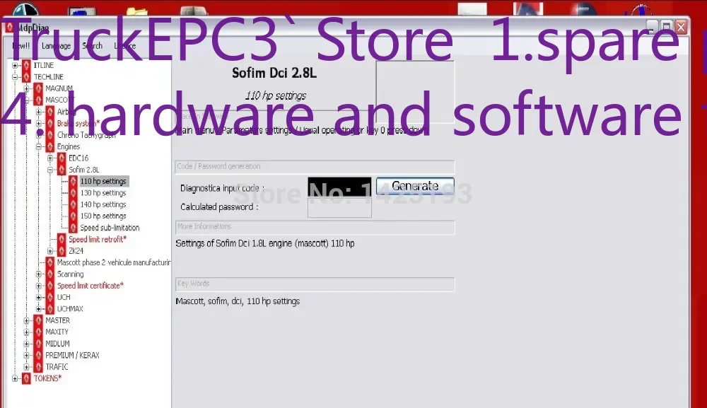 

TruckEPC3 NEW 100% for RENAULT TRUCKS DIAG NG3/NG10 CALCULATOR v2014
