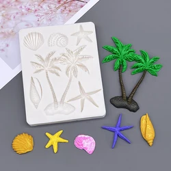 Coconut Tree Conch Starfish Coco Silicone Sugarcraft Mold Resin Tools Cupcake Baking Mould Fondant Cake Decorating Tools