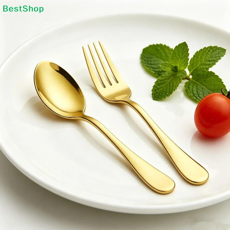 ☭2pcs Tableware Stainless Steel Dinnerware Set Spoon Fork Cutlery Flatware Dishwasher Safe Kitchen Silverware Set