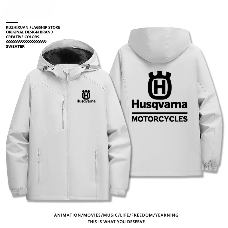 Husqvarna Motorcycle Team Fleece Lined Jacket Riding Gear Autumn Winter Men's Clothing Motorcycle Riding Coat Windproof Outer...