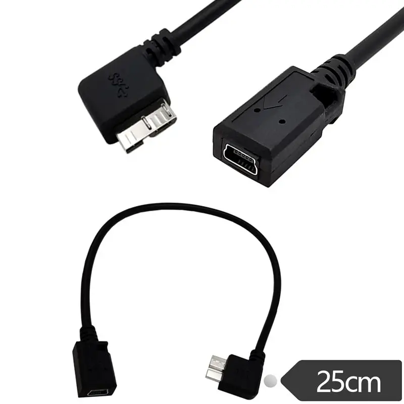 0.25m 3.0 Micro B Male to Mini 5P Female Camera Cable Suitable for Connecting Nikon Canon DSLR Camera to Computer Data Cable