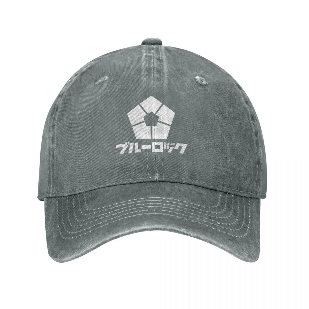 Blue Lock Anime White Logo Baseball Cap Wild Ball Hat Big Size Hat Rave Boy Child Women's