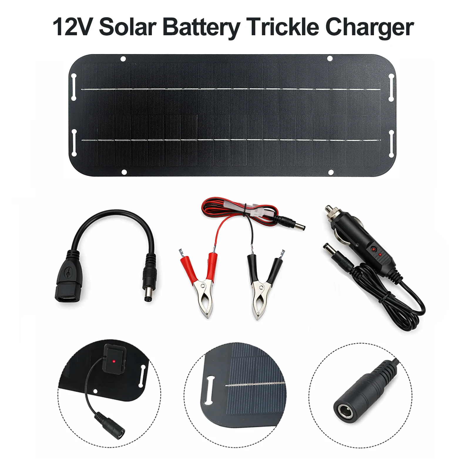 Monocrystalline Solar Cells Solar Battery Trickle Charger 12V Olt Power Solar Panel Solar Battery Charger view 3