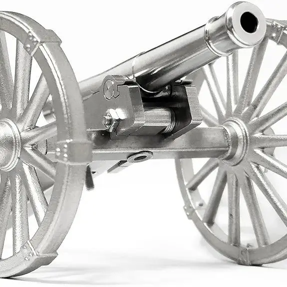 304 Stainless Steel Replica Mini Napoleon 6-Pounder Cannon – Home Decor Desk Ornament for Military Fans