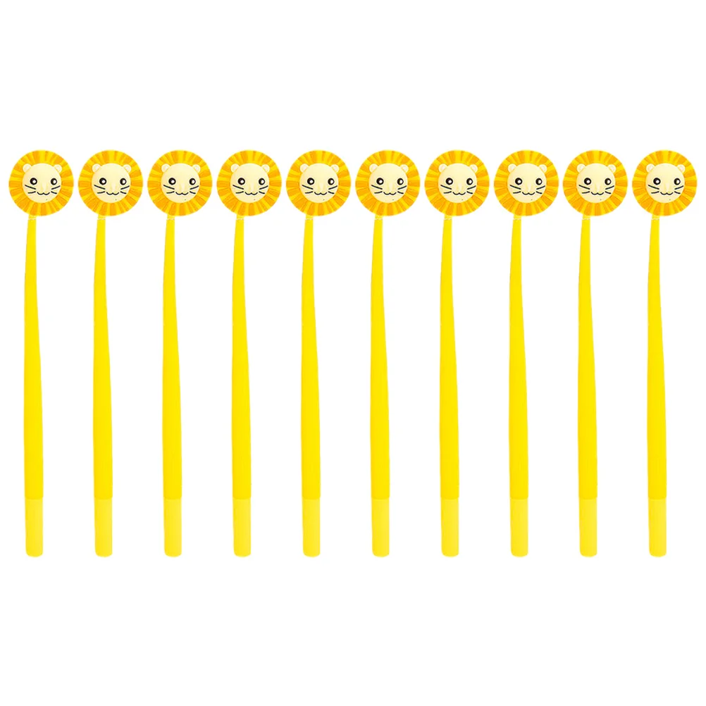 

10pcs Neutral Pens Fine Tip Smooth Writing Ink Pen For School Office Home Use Cartoon Lion Gel Pens Students Writing Stationery