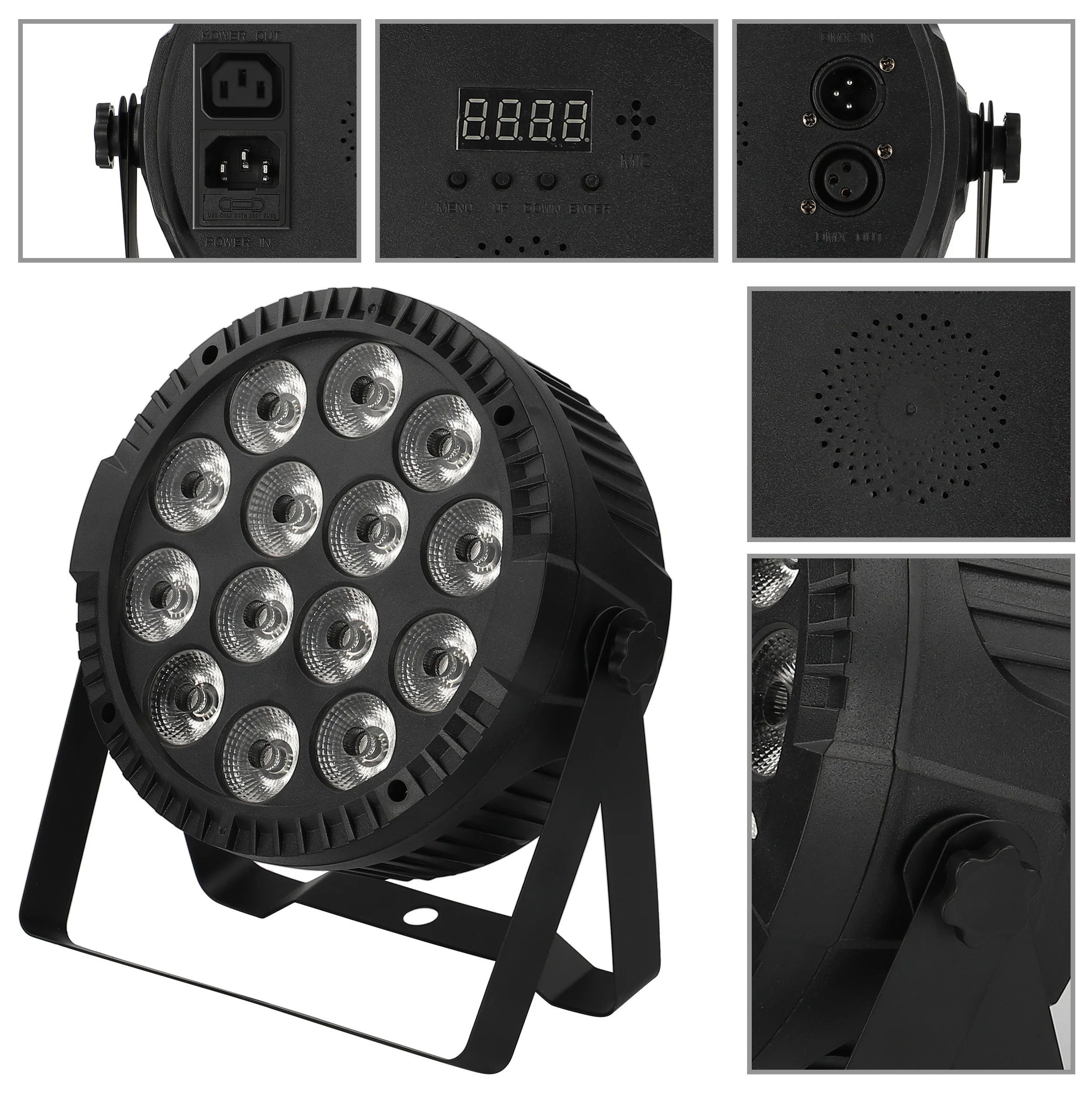 U'King 4PCS 14LED Par Light 4in1 RGBW Effect Stage Light DMX512 4/8CH Voice Control Automatic Mode Party Light for Bar KTV Disco
