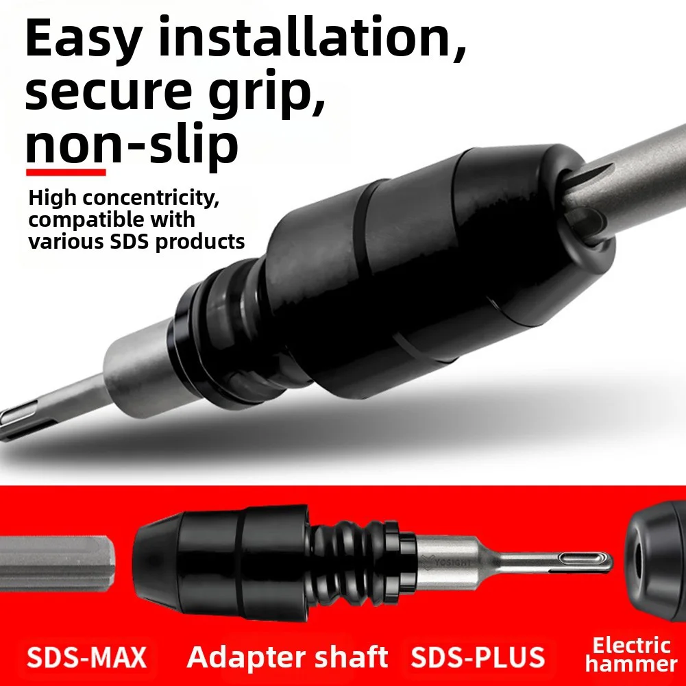 1pc Round-Handle Five-Flute Connection Rod Hammer Drill Seamless 8.46 Inches Five-Groove Connecting Rod Power Tools Parts