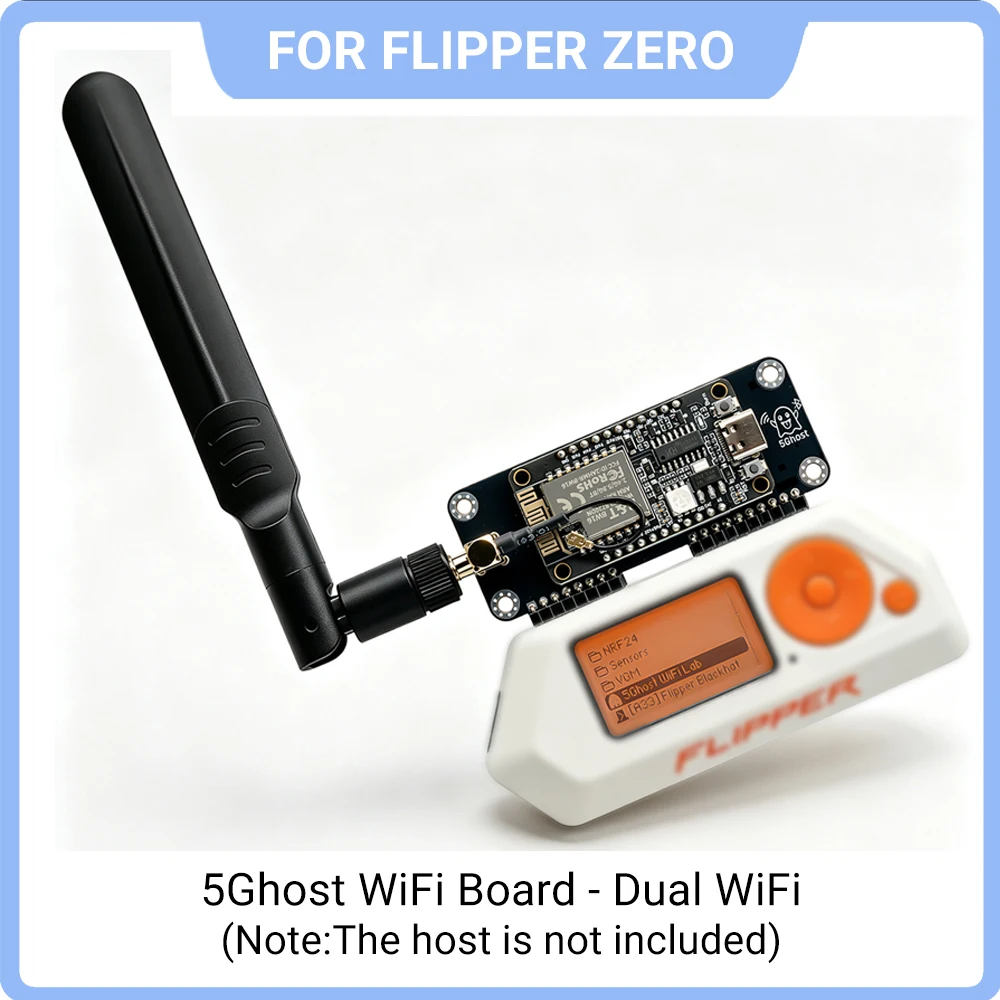 PINGEQUA 5Ghost WiFi Lab Dual-Band 2.4G/5G Wi-Fi Board for Flipper Zero, RTL8720DN BW16, Dedicated Software