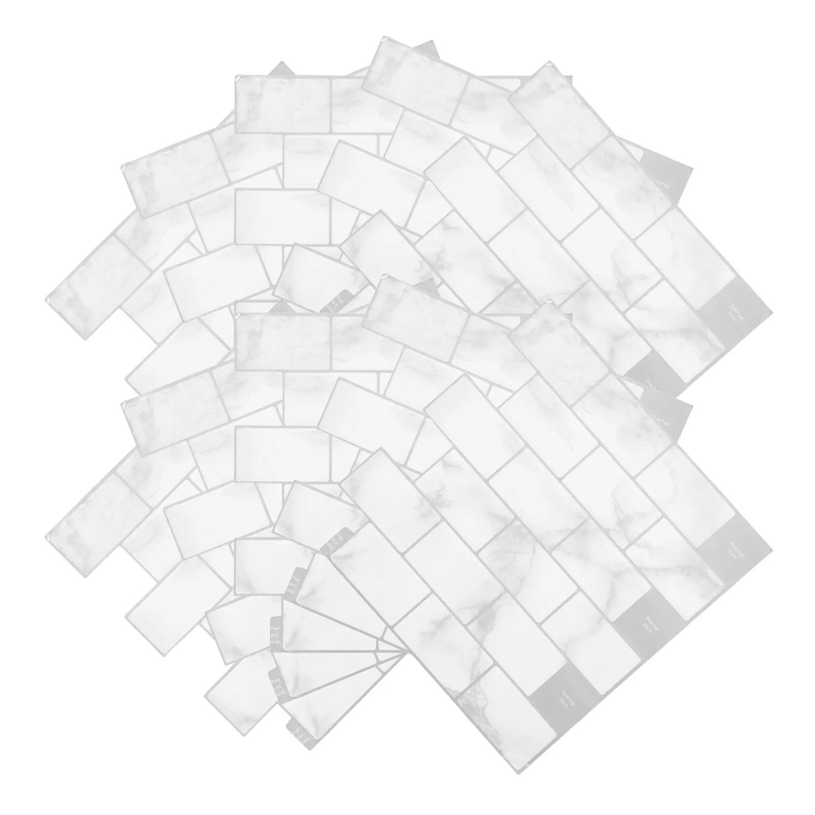 10Sheets Self Adhesive Tile Wallpaper Peel Stick Waterproof Oilproof Kitchen Backsplash Wall Stickers Light Grey