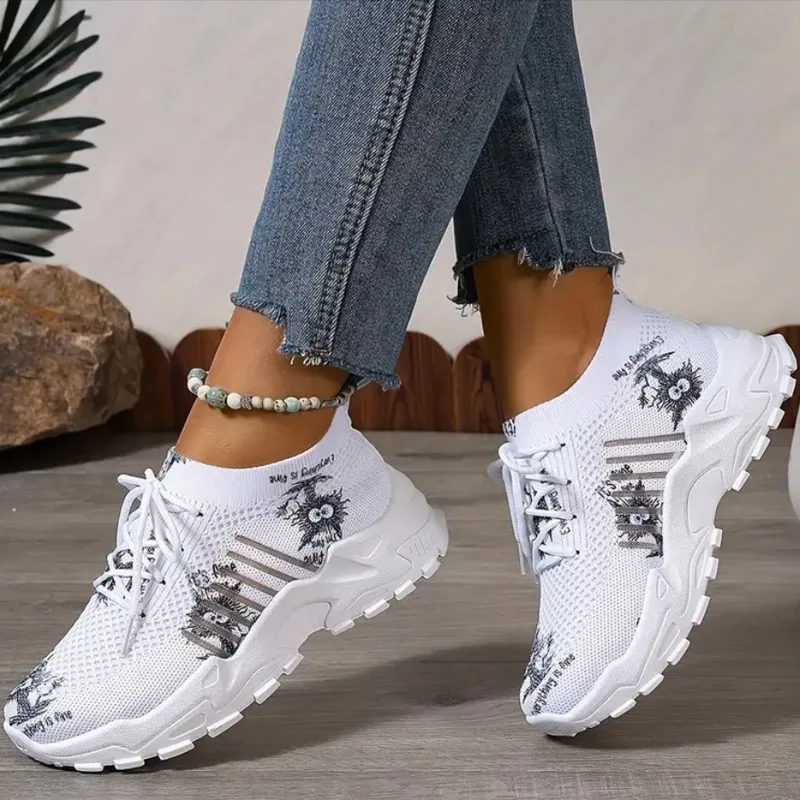 

New Women's Shoe Platform Mesh Running Anti Slip Tennis Sports Breathable Casual Walking Women's Fashion Single Shoe 36-43