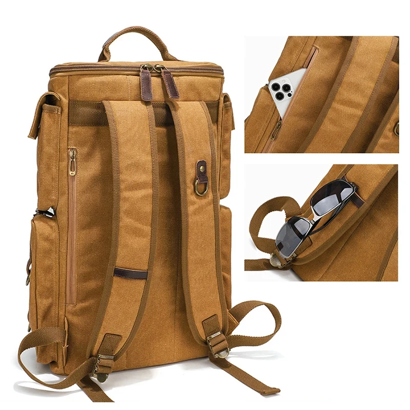 Mochila de negocios al aire libre, mochila Retro impermeable de gran capacidad, bolsa de almacenamiento portátil multifuncional para senderismo, deporte y viaje