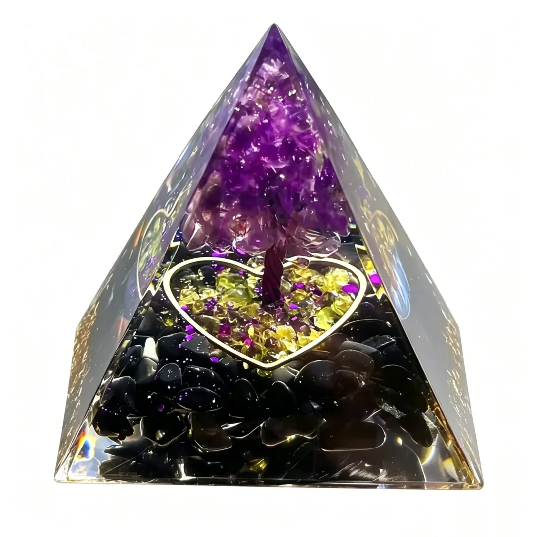 Special Gifts Aura Amethyst And Obsidian Guardian of The Orgonian Tree of Life The Best Gift Ever!