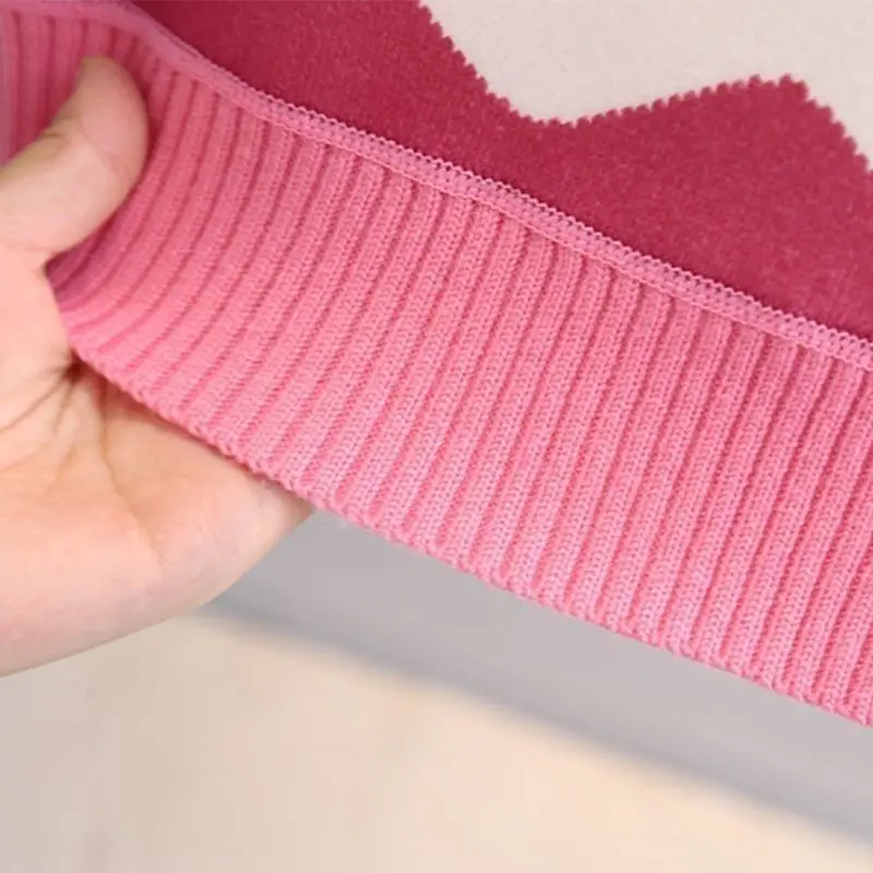 Bild 4: Herbst-Winter-Mädchenpullover, süßer Kinderpullover, mit Fleece gefüttert, dick, warme Strickoberteile, modisches Unterhemd, weich und bequem
