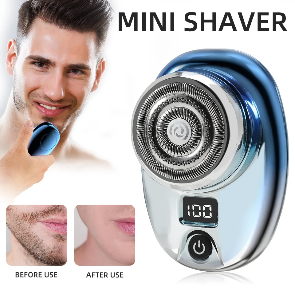 Mini Afeitadora eléctrica para hombre, maquinilla de afeitar lavable, recargable, portátil, inalámbrica, para Barba y cara