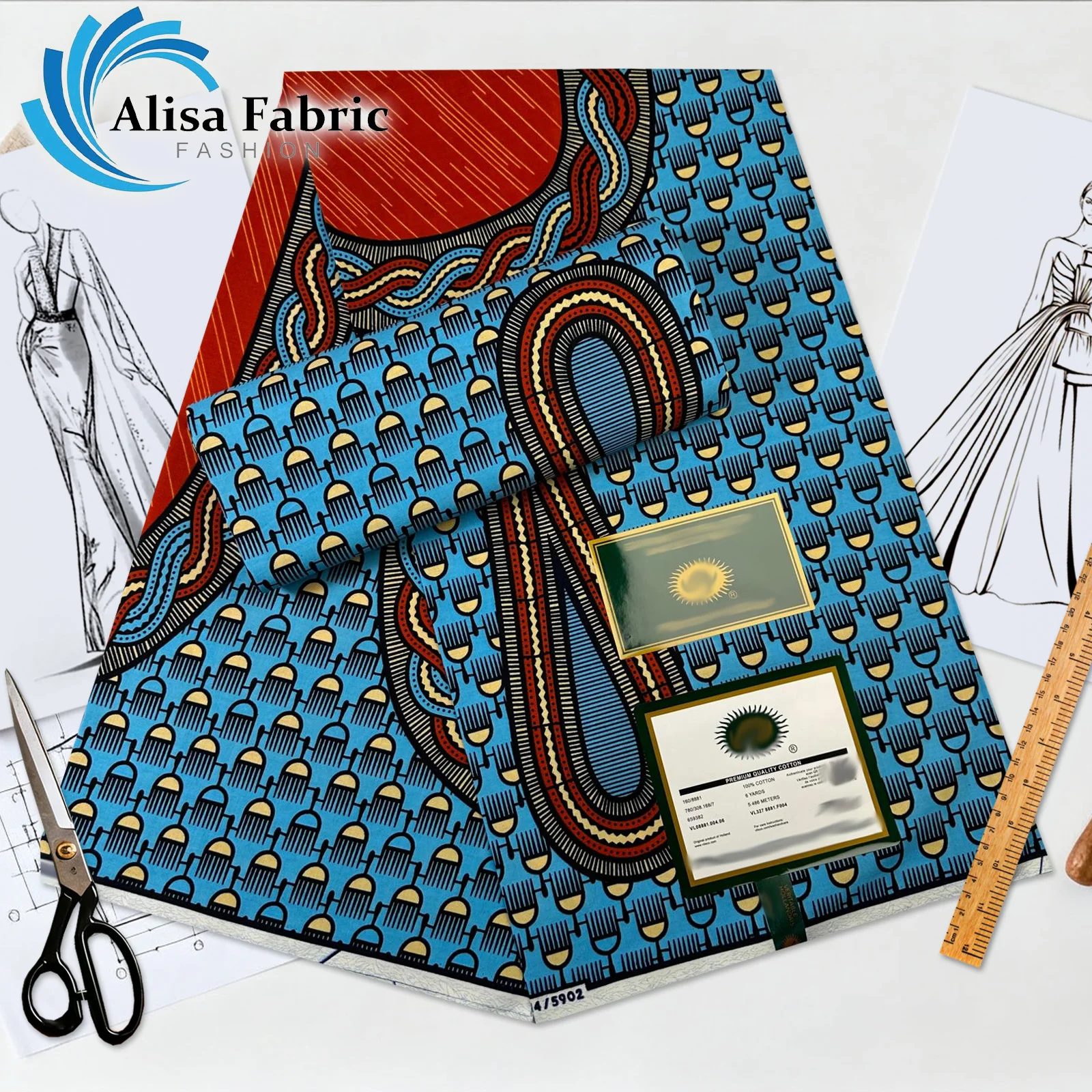 

2025 Новые поступления, африканская восковая ткань, 6 ярдов, рождественская настоящая гарантированная нигерийская ткань для свадьбы