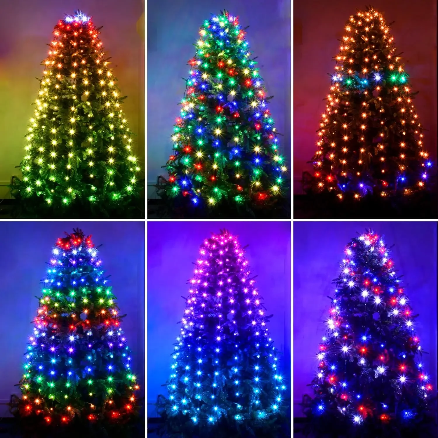 Guirnalda de luces LED con Control remoto para árbol de Navidad, lámpara de guirnalda de festón para fiesta de jardín al aire libre, aplicación inteligente DIY