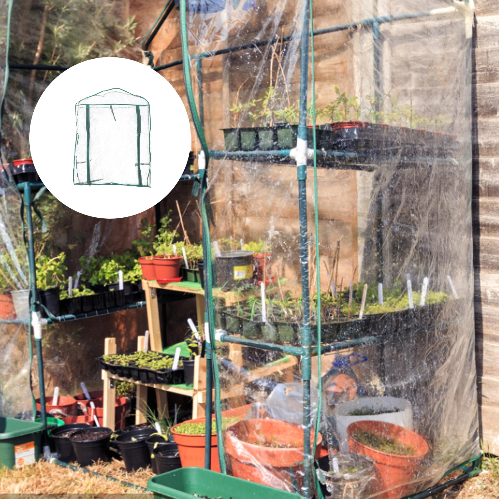 

Mini Greenhouse PVC Cover Durable Replacement Garden Accessories Foldable Plants Growing Kit Outdoor Gardening