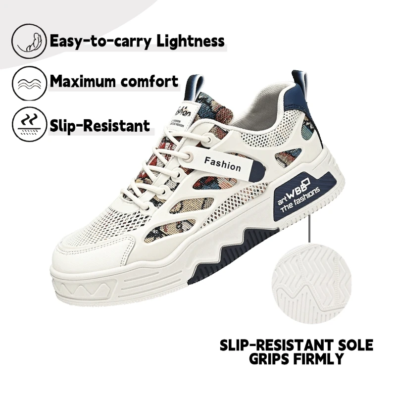 

Fipatbu Men's Flat Skateboard Casual Sneakers Fashion Outdoor Running Shoes Versatile Lace-up Platform Tenis Zapatillas Hombre