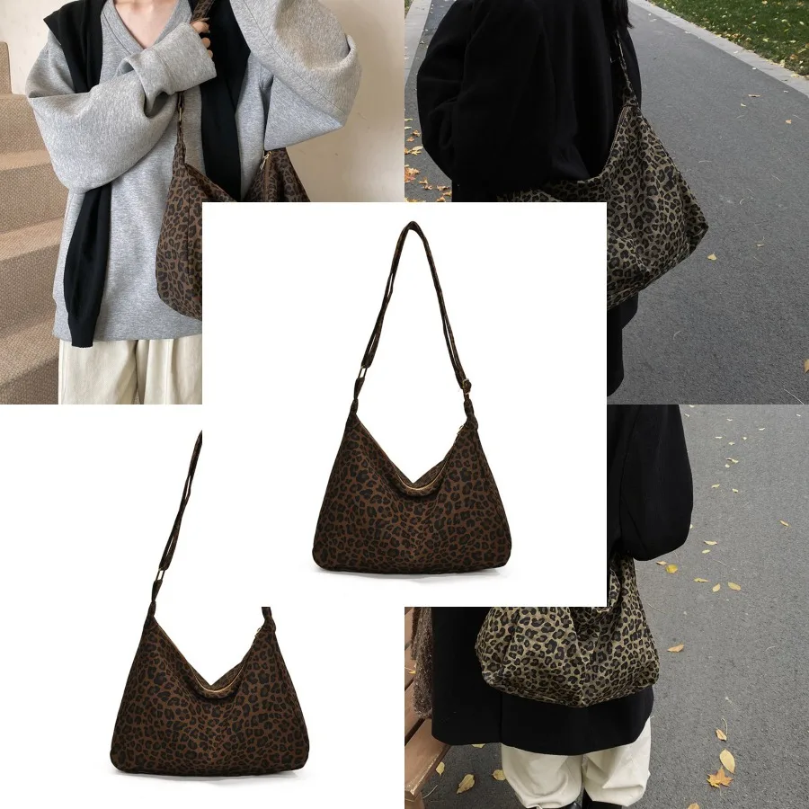

Spring new leopard print shoulder bag, women's European and American style backpack, large-capacity tide tote bag, commuting un