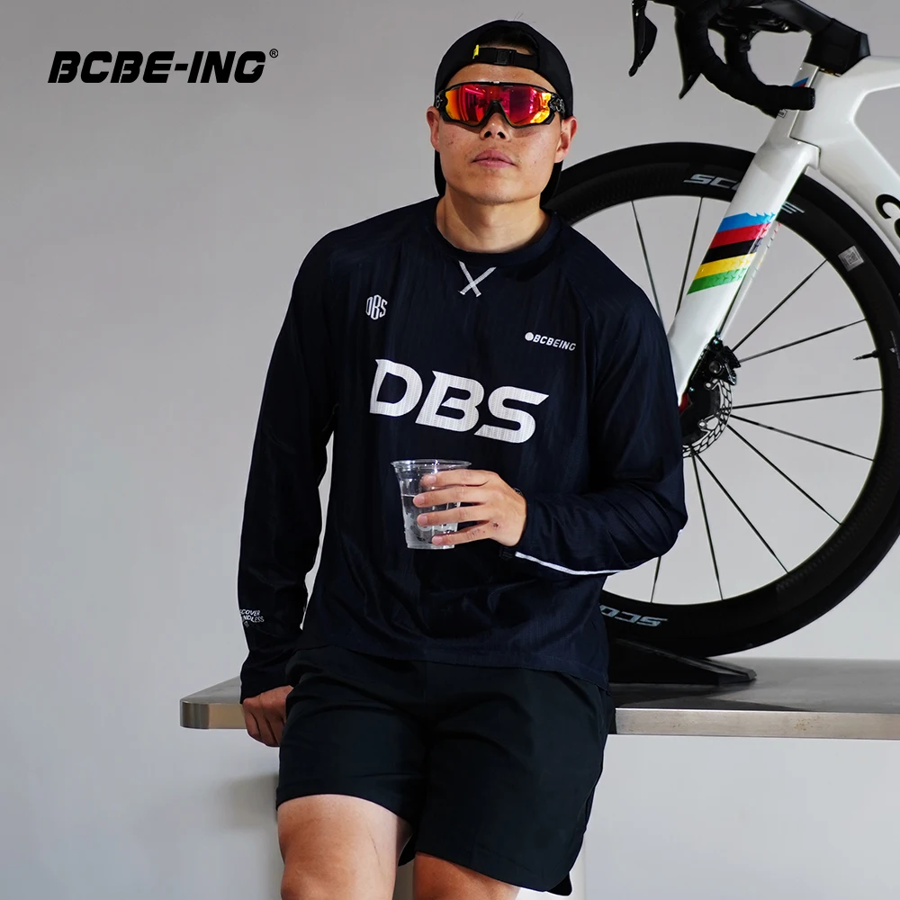 

BCBE-ING DBS Cycling Shirts Long Sleeves Mesh Breathable Quick Dry Over Size Bicycle T-Shirts Cycling Jersey Bike Clothing