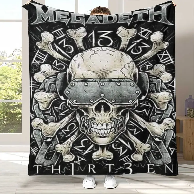 Sign M-Megadeth Heavy Metal Band Soft Flannel Throw Blanket,Cozy Warm Blanket for Bed,Sofa,Living Room,Picnic,Home Decor,Gift
