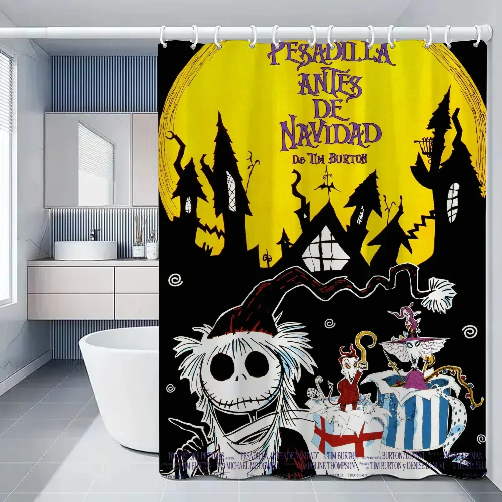 Nightmare Before Christmas Curtain for Shower Curtains for the Home Bathroom Accessories Bath Bedrooms Waterproof Fabric Shade