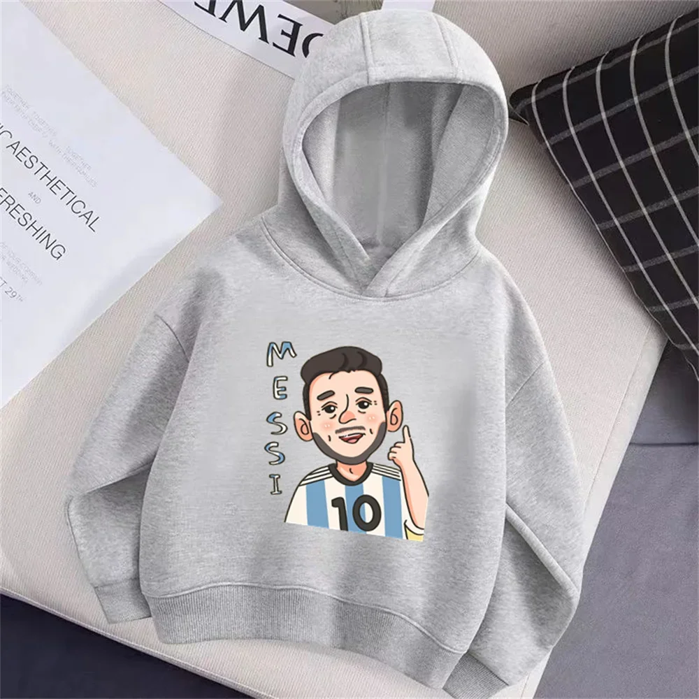 

Месси No. 10, хлопковый свитер с капюшоном и длинными рукавами, Аргентина, футбол, Кубок Америки, памятная повседневная свободная толстовка с капюшоном