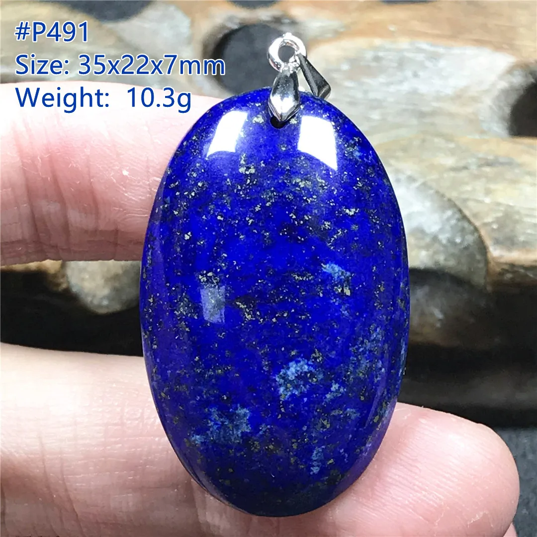 Natural Lapis Lazuli Necklace Pendant For Women Men Wealth Gift Stone Royal Blue Beads Crystal Silver Gemstone Jewelry AAAAA