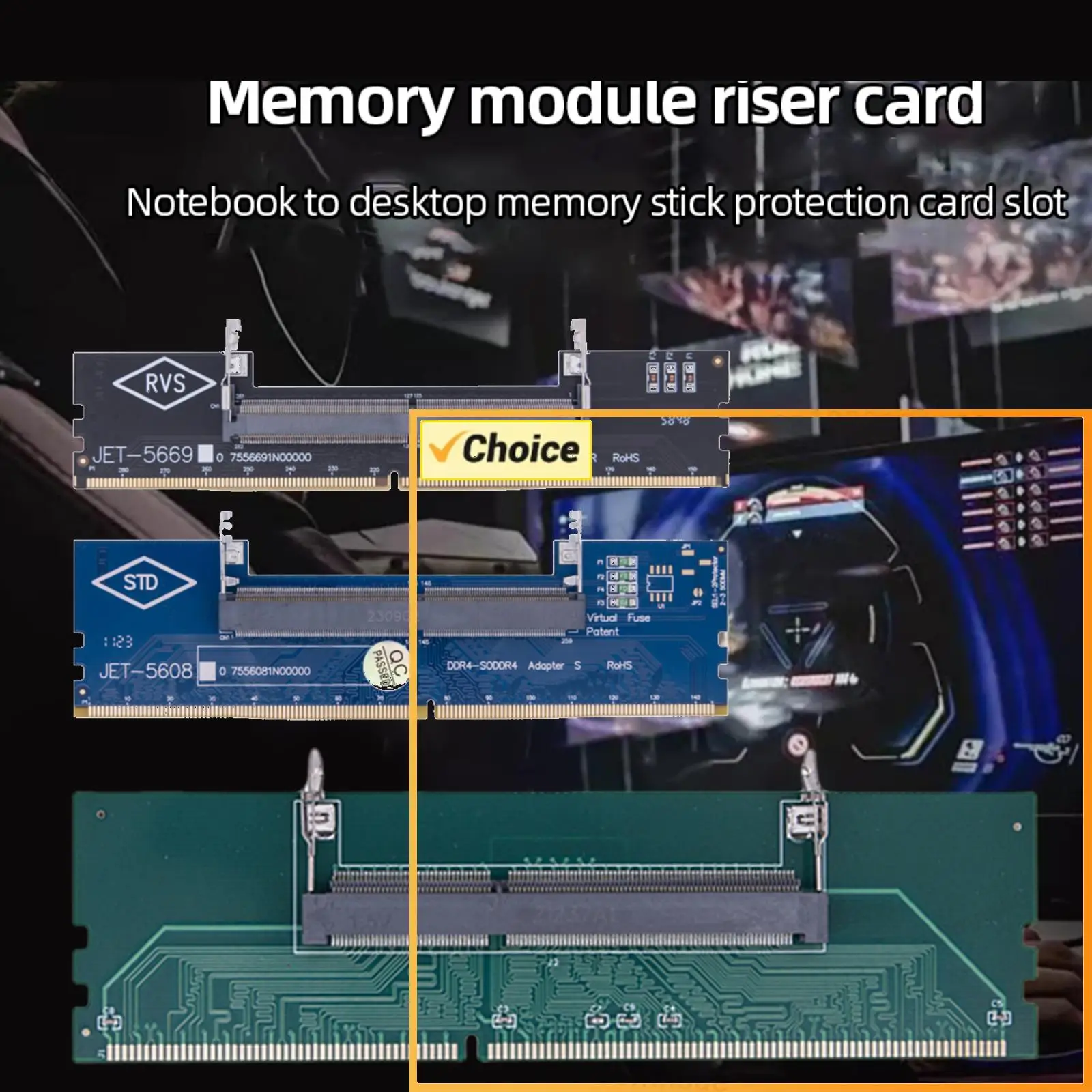 Laptop to Desktop RAM Adapter DDR3 DDR4 SO-DIMM to PC DIMM Converter Memory Upgrade Plug/Play for All Motherboard Configurations