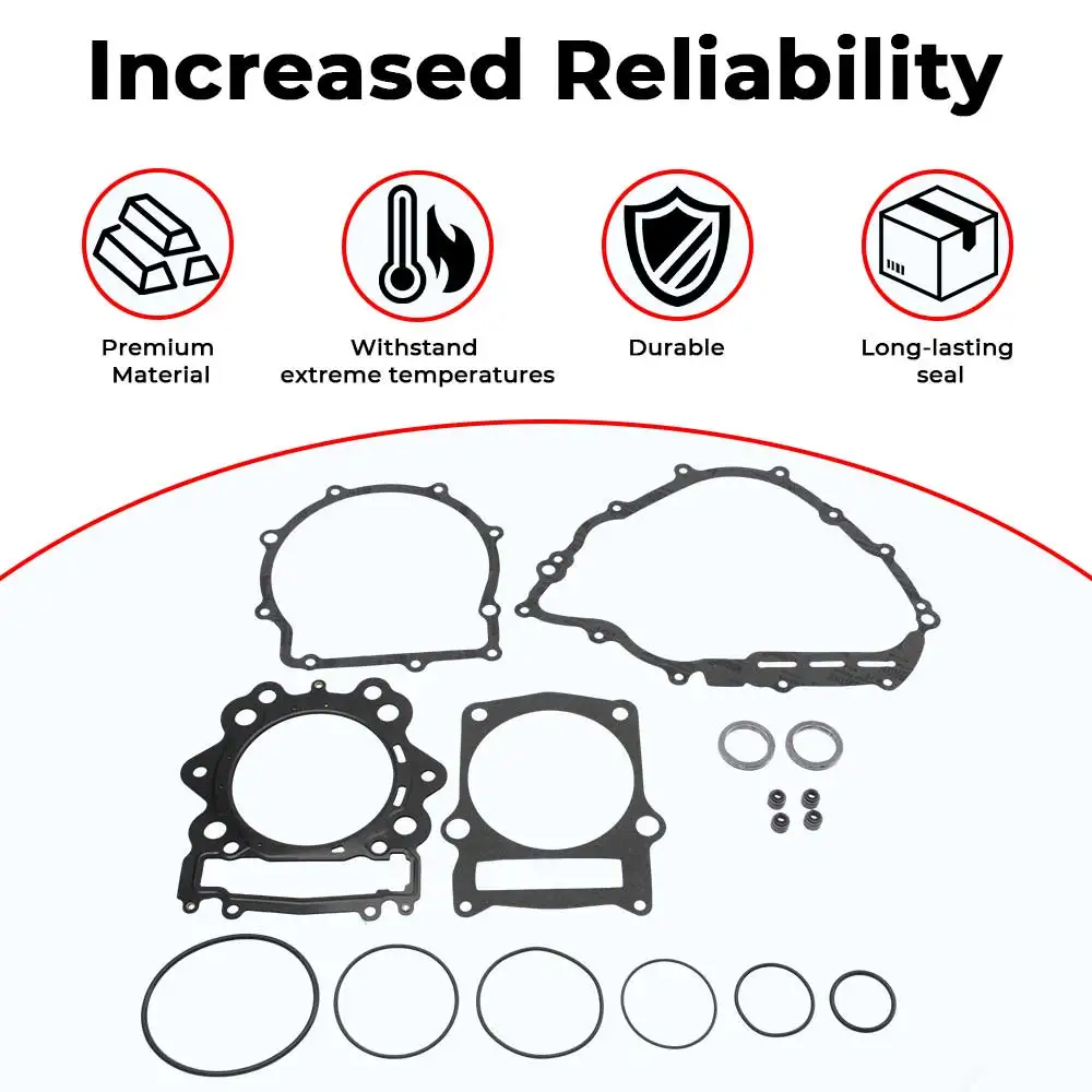 1 Set ATV Engine Gasket Kit Top & Bottom End Set Black Accessory For Yamaha Rhino 700 YXR700F 4x4 FI 2008-2009 2011-2013