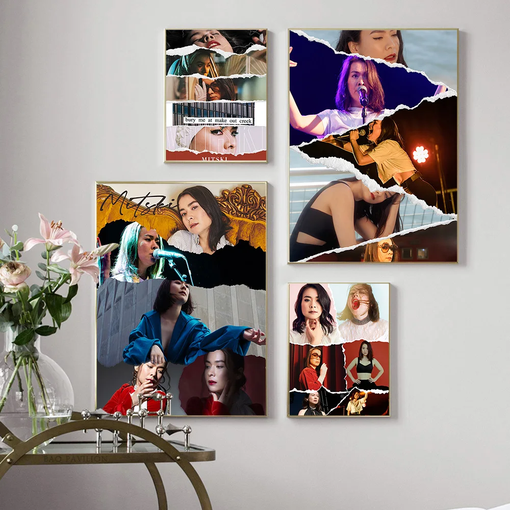 Mitski Miyawaki-Póster de fotos de estrellas, pegatinas artísticas de pared con música para cantante, Bar, Pub, Club, decoración del hogar, regalo para seguidores