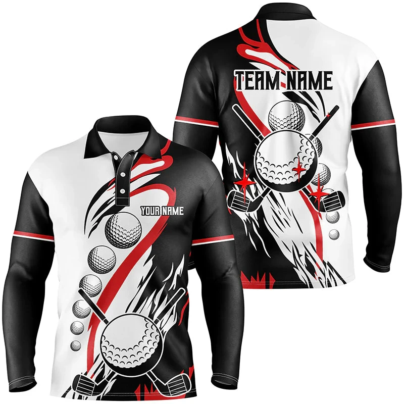 Trend Golf Graphic Polo Shirt For Men Custom Name Team Name 3D Printed Long Sleeve Polo T Shirts Casual Oversized Sports Tops - Image 3