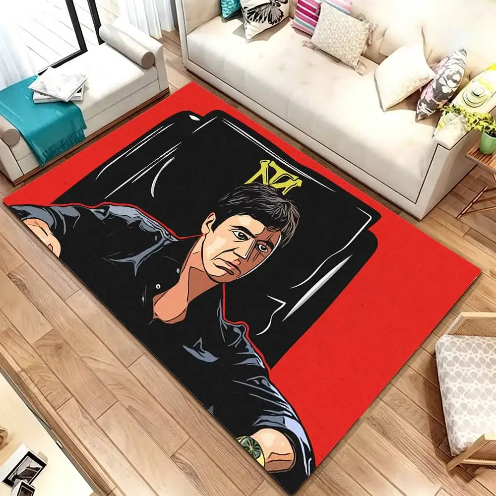Retro Film S-Scarface Soft Thick Non-Slip Mat for Living Room Bedroom Kitchen Decor Rugs