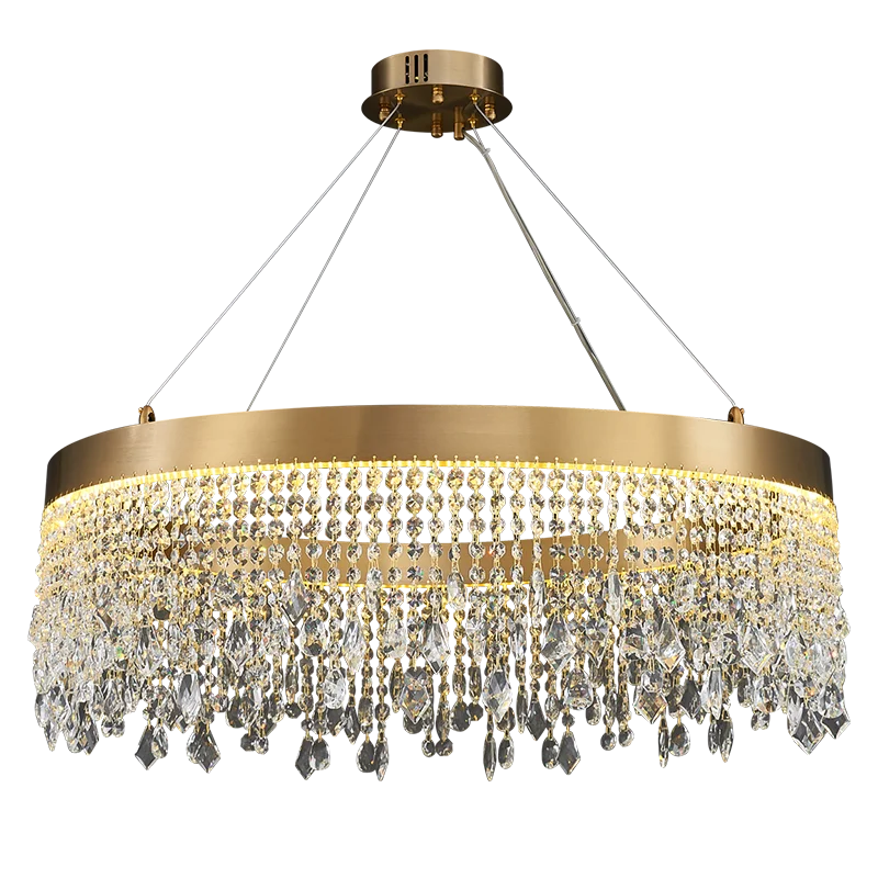 

Middle Eastern style crystal led living room chandelier energy saving simple retro stainless steel lamp