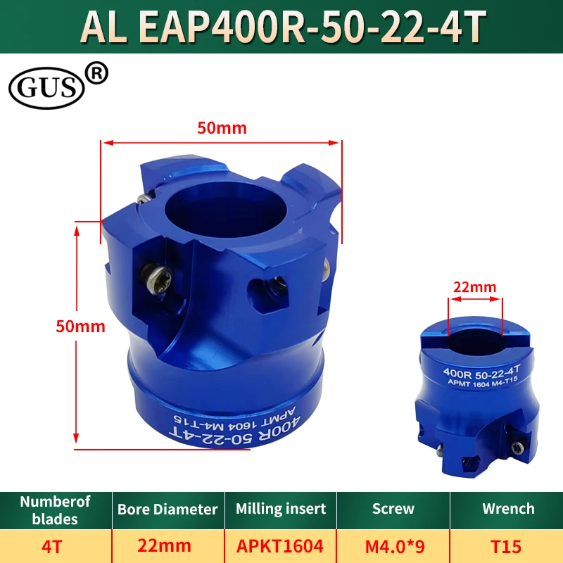 EAP BAP 400R 90 Degree 40 50 63 80 100 125 160 Aluminum Face Milling Cutter Head for APKT1604 Milling inserts lathe accessories