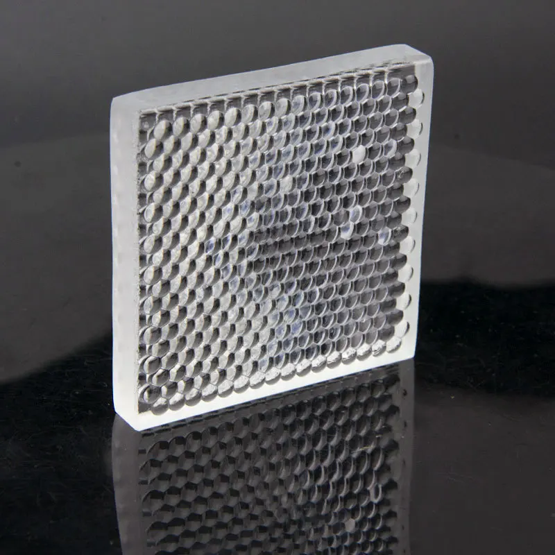 64X64mm Optical Glass Fly Eye Lens Compound Eye Fresnel Lens Professional Accessory for Outdoor Public Street Lighting System