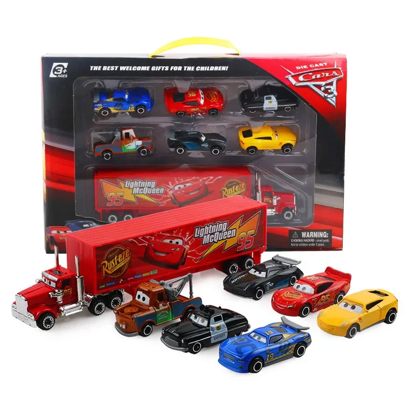 Disney Pixar Cars 3 set Lightning McQueen Fire Truck Lightning Jackson Storm Metal Model Car 1:55 Toys Kids Boy Kids Gift